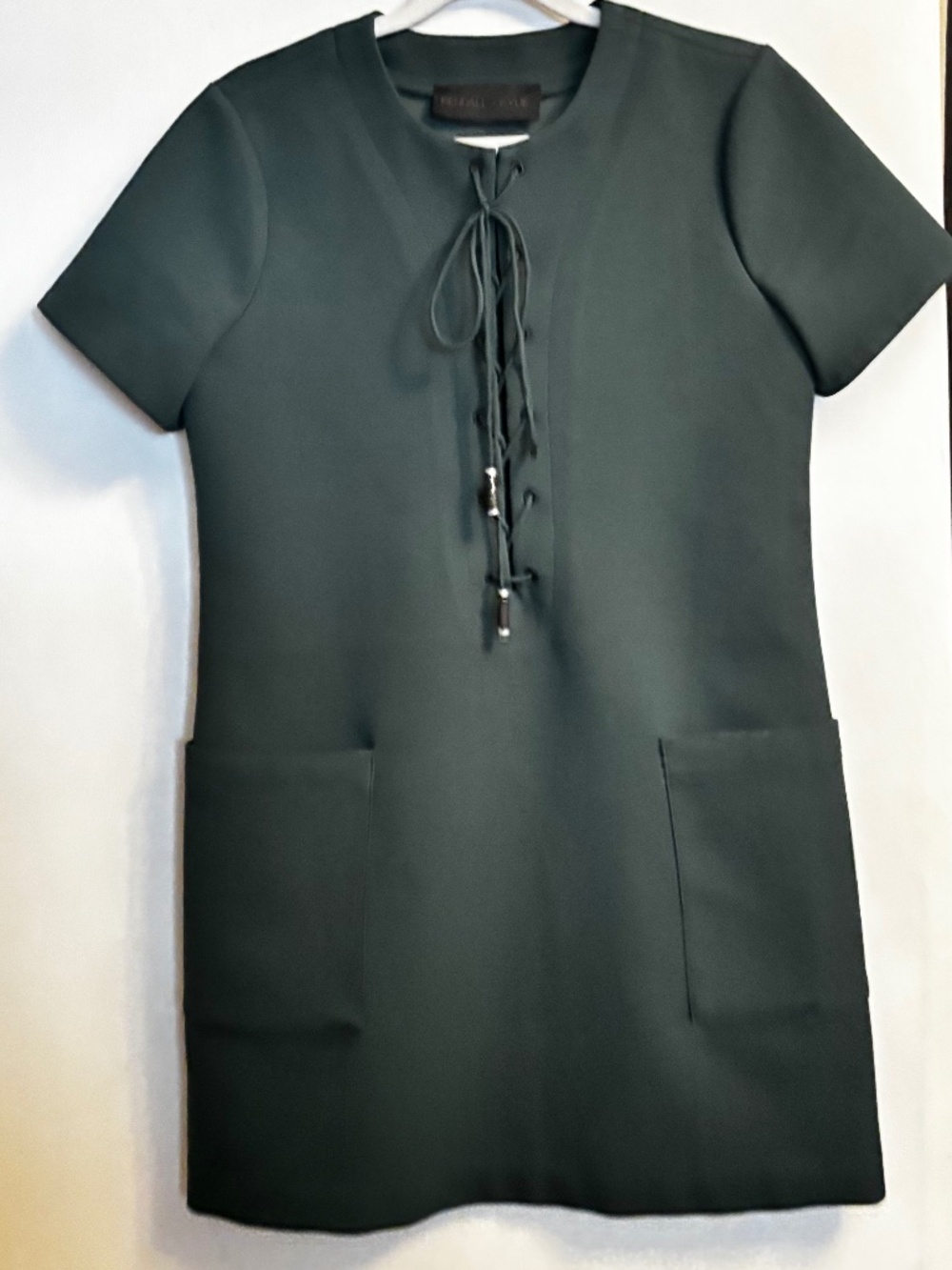 Kendall & Kylie  Safari Mini Dress Lace Up Front Green
